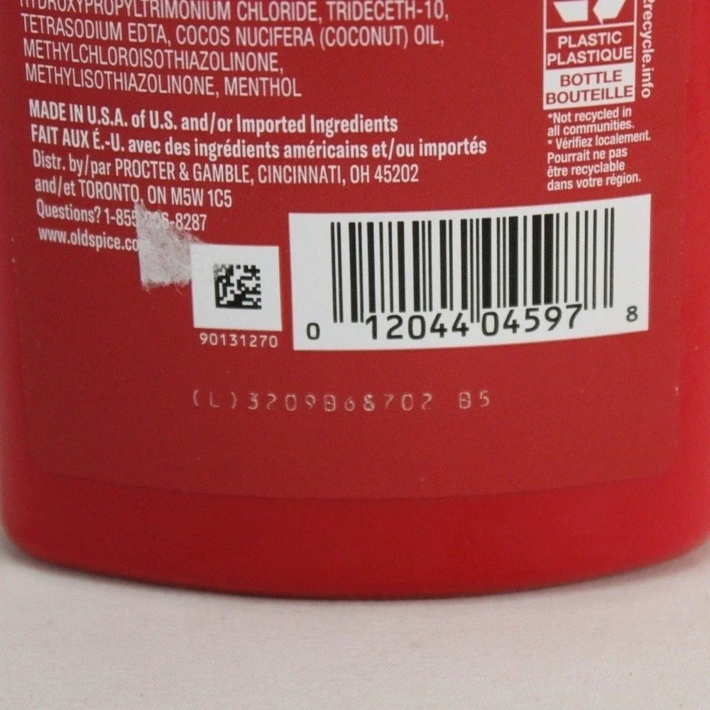 Old Spice Shampoo Lot 4 Fiji Coconut 2-in-1 & Volcano Charcoal 13.5oz Bottles
